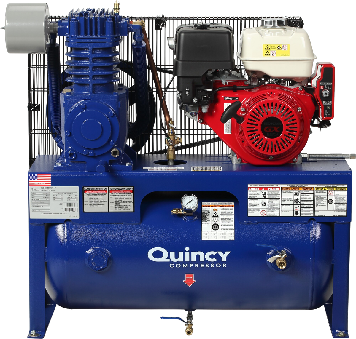 Quincy QT Air Compressor 13 HP 30 Gallon Two Stage w/ Electric Start Honda Engine New - 2020040970