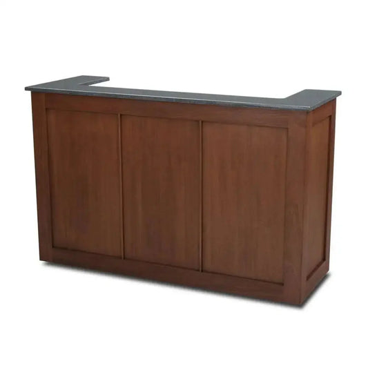 Forbes Industries 5789-5 61" Hardwood Mobile Bar - 5 ft Traditional Shape, Stainless Steel Work Counter and Sink with Drain - 5789-5