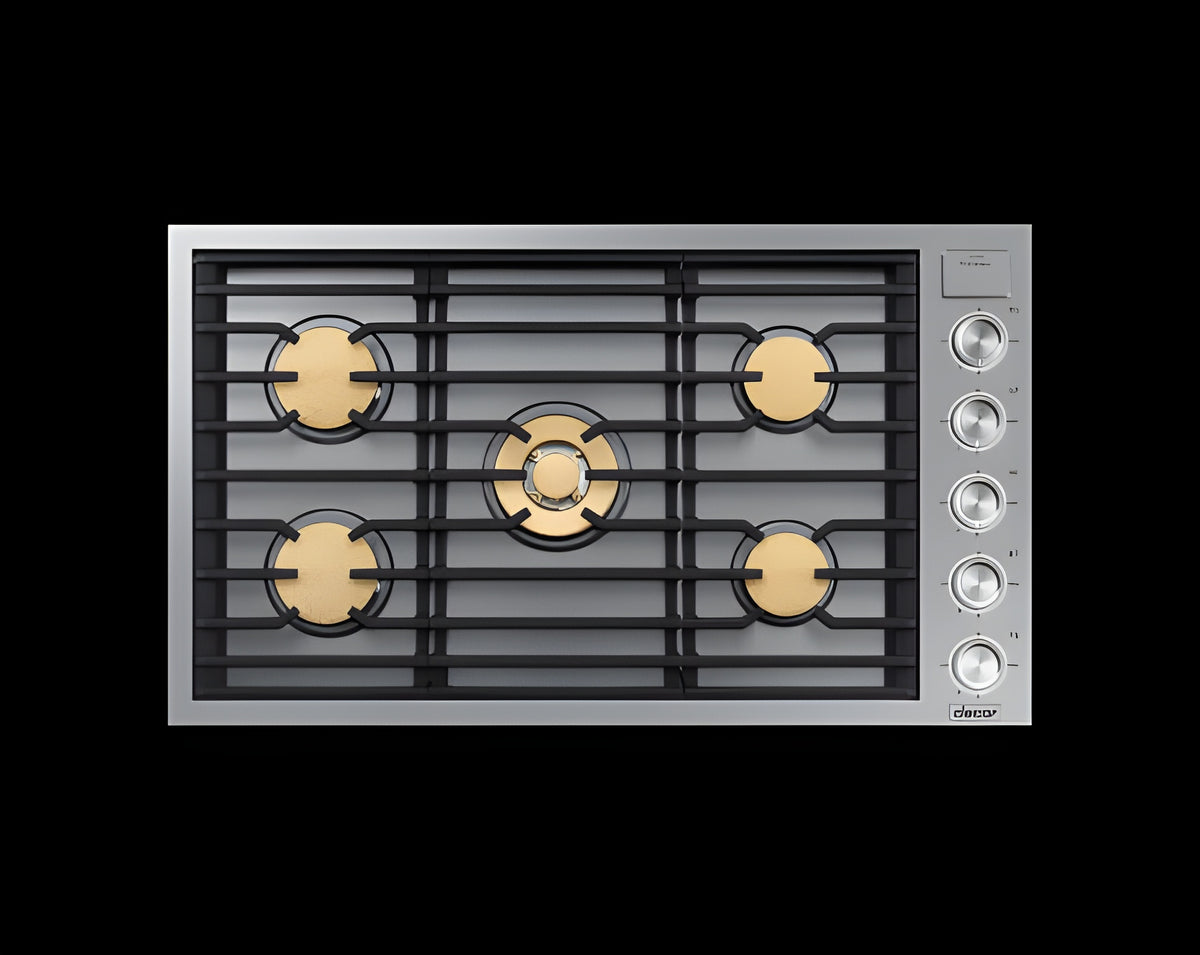 DACOR 36" Gas Cooktop, Silver Stainless Steel, Natural Gas - DTG36M955FS-KT