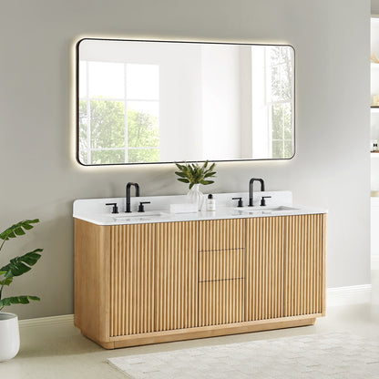 Altair Designs Clayton 72" double vanity with top - 580072-WL-GW-NM