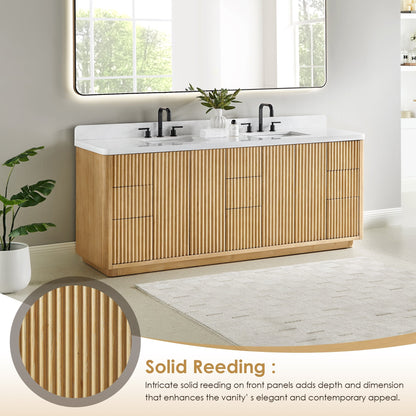 Altair Designs Clayton 84" double vanity with top - 580084-WL-GW-NM