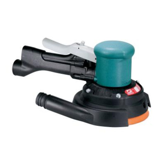 DYNABRADE 6" (152 mm) Dia. Two-Hand Gear-Driven Sander, Central Vacuum - 58444