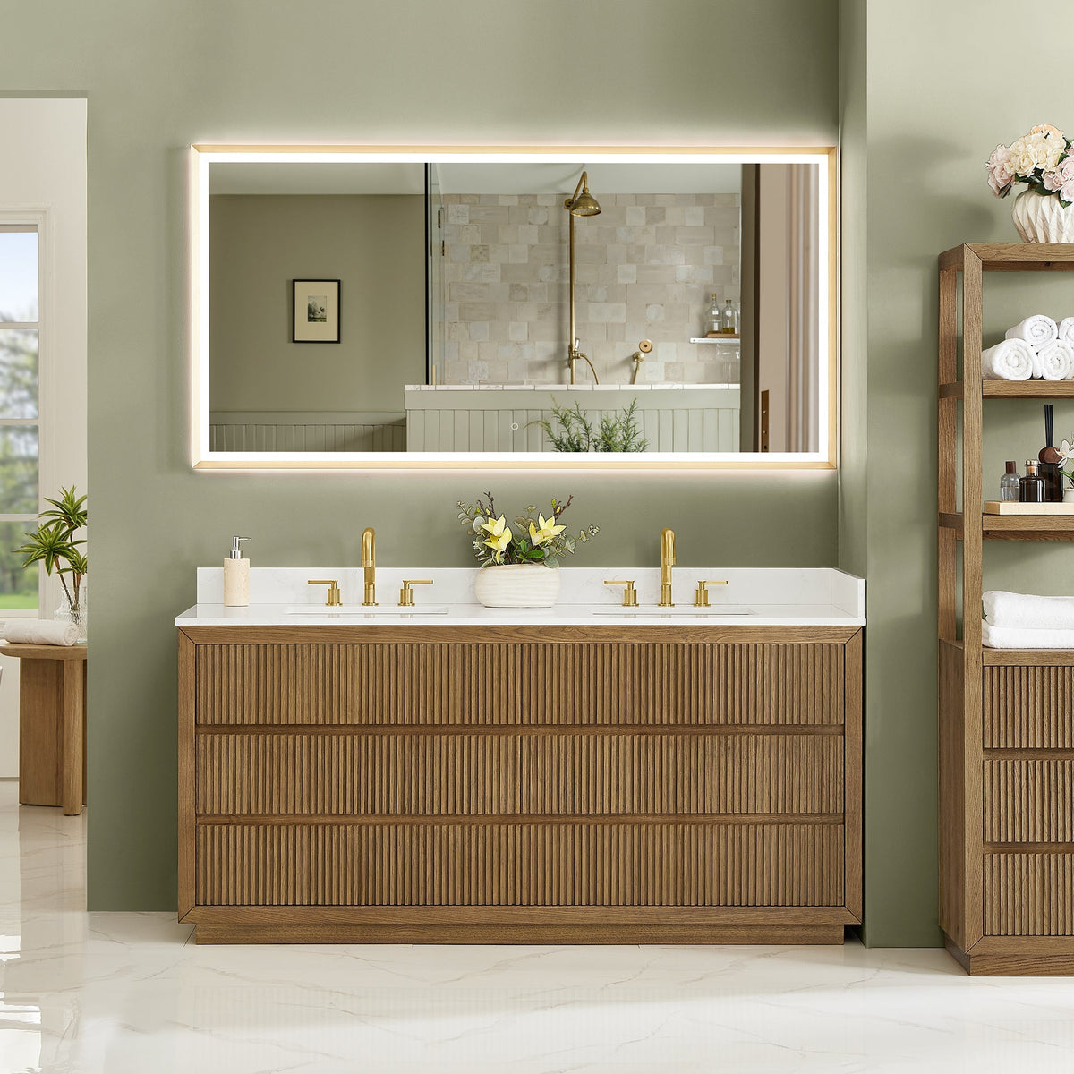 Altair Designs Navan 30"/36"/48"/60"/72" single/double vanity with top - 588030-WB-GW-NM