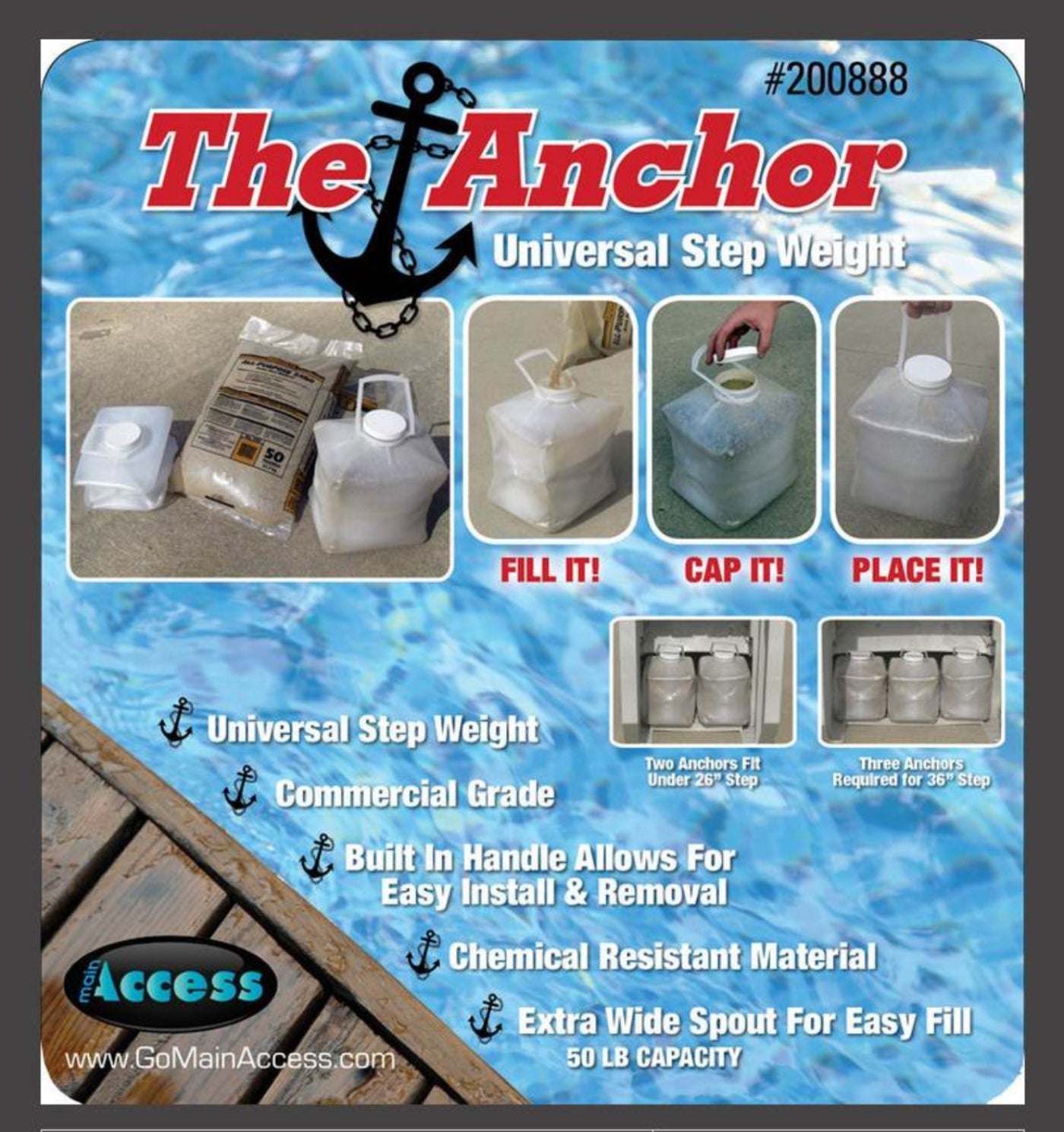 Main Access 200100T Above Ground Pool Step and Ladder System + 2 Sand Weights - 59340