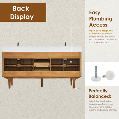 Altair Designs Orasia 36"/48"/60"/72" single/double vanity with top - 595036-MB-CMQ-NM
