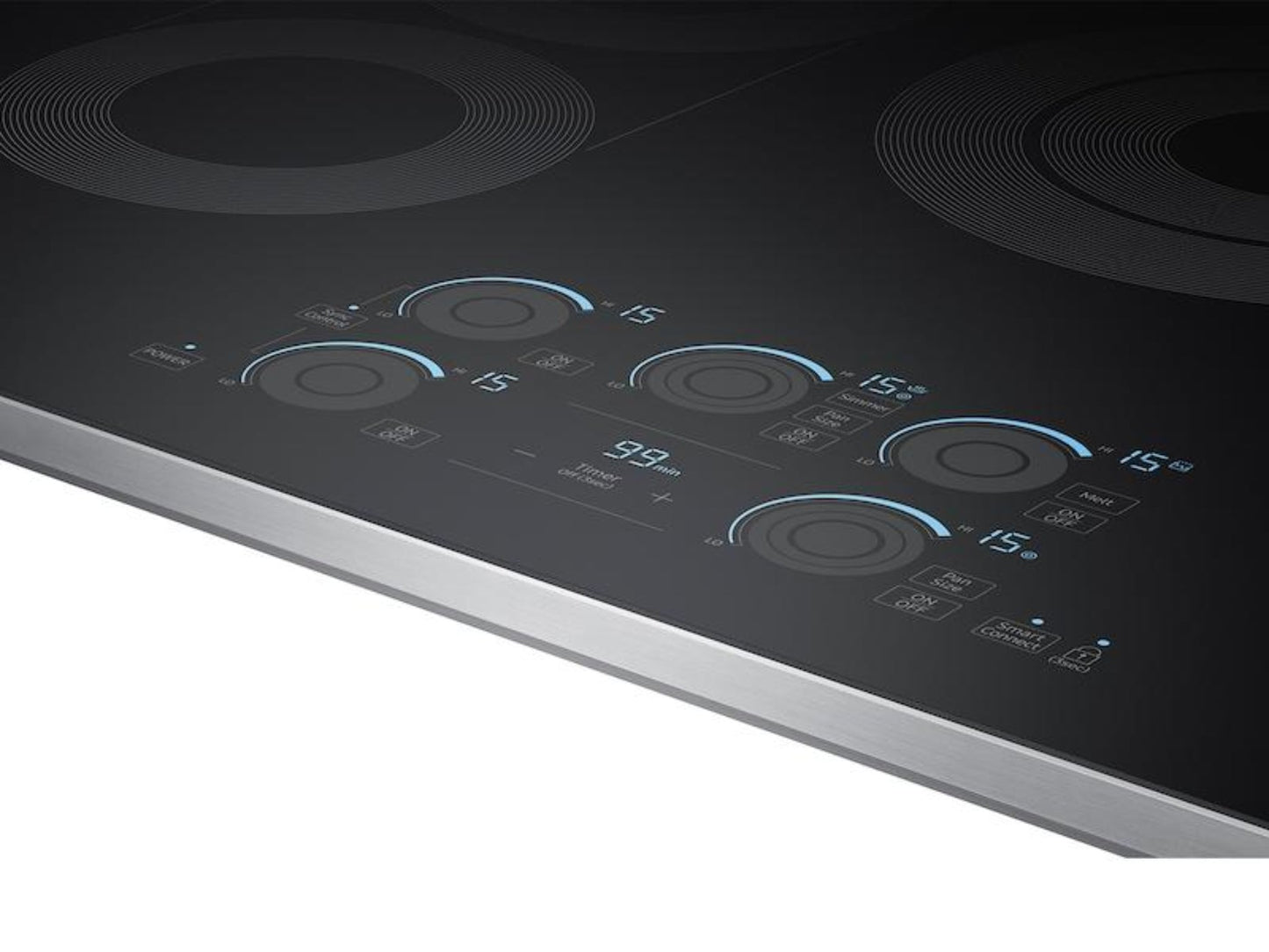 SAMSUNG 30" Smart Electric Cooktop with Sync Elements in Stainless Steel - NZ30K7570RS-KT