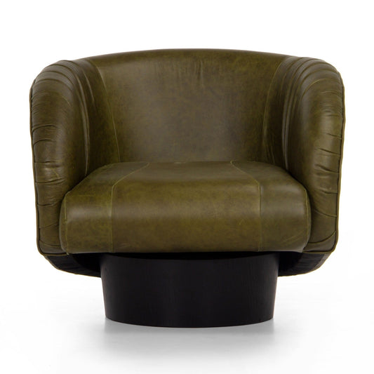 Union Home Rotunda Chair - Green Leather -  LVR00677