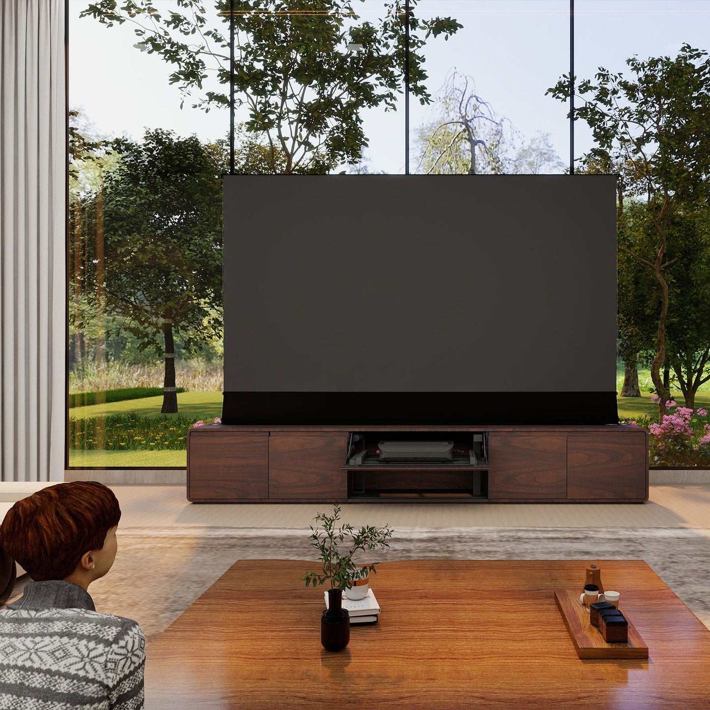 VIVIDSTORM Motorized Laser TV Cabinet Vienna - VC12VN100N