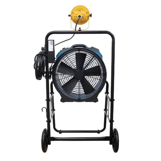 XPOWER FA-420K6 warehouse/dock cooling fan kit, L-30 LED Spotlight, and 420T mobile trolley - XP-FA-420K6-Blue