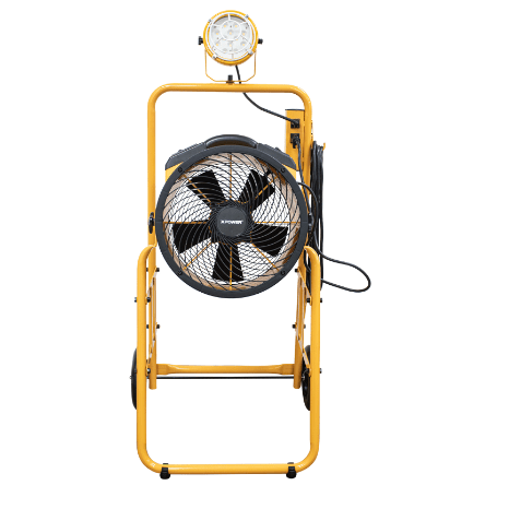 XPOWER FA-300K6 warehouse/dock cooling fan kit, L-30 LED spotlight, and 300T mobile trolley - XP-FA-300K6-Yellow