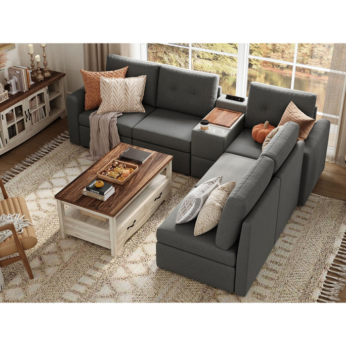 LINSY HOME RUBIK III 5 Seats With Console - US-LH-SPF-Sofa-S800-A-50101-0-00