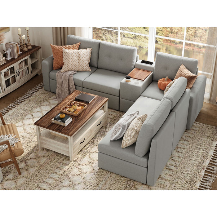 LINSY HOME RUBIK III 5 Seats With Console - US-LH-SPF-Sofa-S800-A-50101-0-00