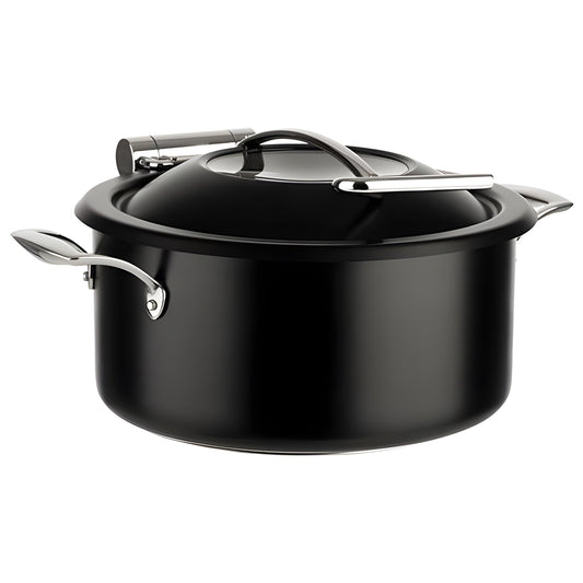 Wundermaxx Lächeln Induction Chafing Dish Set  with Glass Lid (Pot+Lid+Insert) ø 30 x H 18.5 cm,  Capacity 4 Litres, Color Black - 920.146