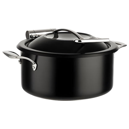 Wundermaxx Lächeln Induction Chafing Dish Set  with Glass Lid (Pot+Lid+Insert) ø 30 x H 18.5 cm,  Capacity 4 Litres, Color Black - 920.146