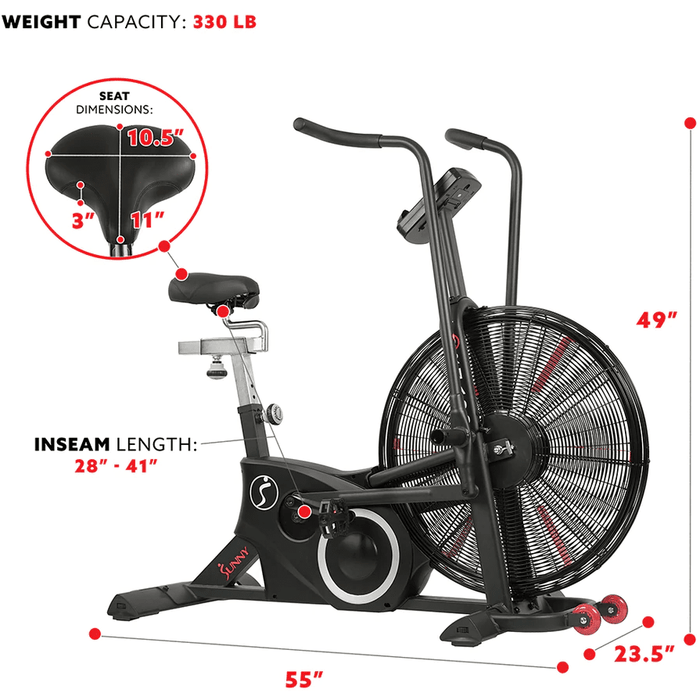 Sunny Health & Fitness Tornado LX Air Bike - Fan Bike