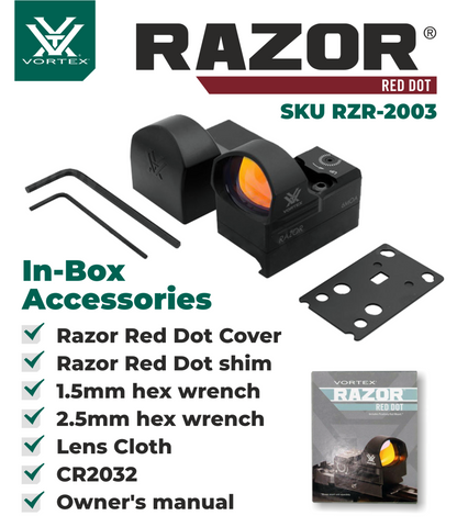 Vortex Optics Razor Red Dot Sight 6 MOA Dot with Vortex Optics Free Hat, Black Camo Bundle - RZR-2003_121-53-BCA