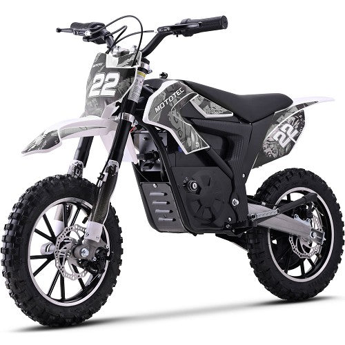 MotoTec 36v 790w Demon Electric Dirt Bike Lithium White