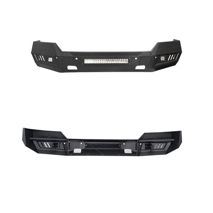 Silverado Front Bumper & Rear Bumper Combo w/LED Lights For Chevy Silverado 1500 - Hooke Road - HE.9021&HE.9024