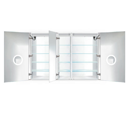 Krugg Svange 6042DLLR 60″ X 42″ Double LED Medicine Cabinet with Dimmer & Defogger SVANGE6042DLLR