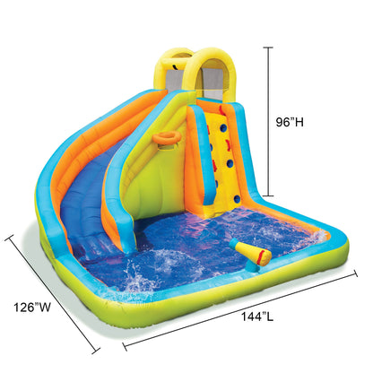 Banzai Splash 'N Blast Kids Backyard Inflatable Water Slide Park - 182401