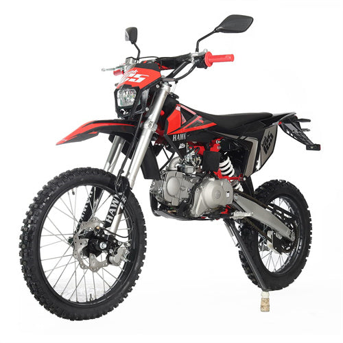 X-PRO Hawk 125cc Dirt Bike with All Lights and 4-speed Manual Transmission! Electric/Kick Start, Big 19"/16" Tires! Zongshen Brand Engine - DB-K015-Orange