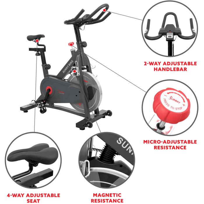 Sunny Health & Fitness Pro II Magnetic Indoor Cycling Bike