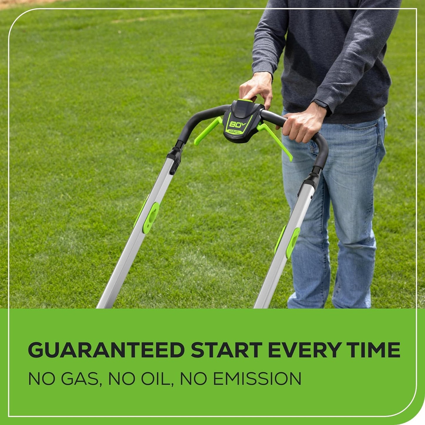 Greenworks 80V 21" Cordless Battery 4-in-1 Push Lawn Mower w/ 5.0Ah Battery & 4A Charger - 2552002