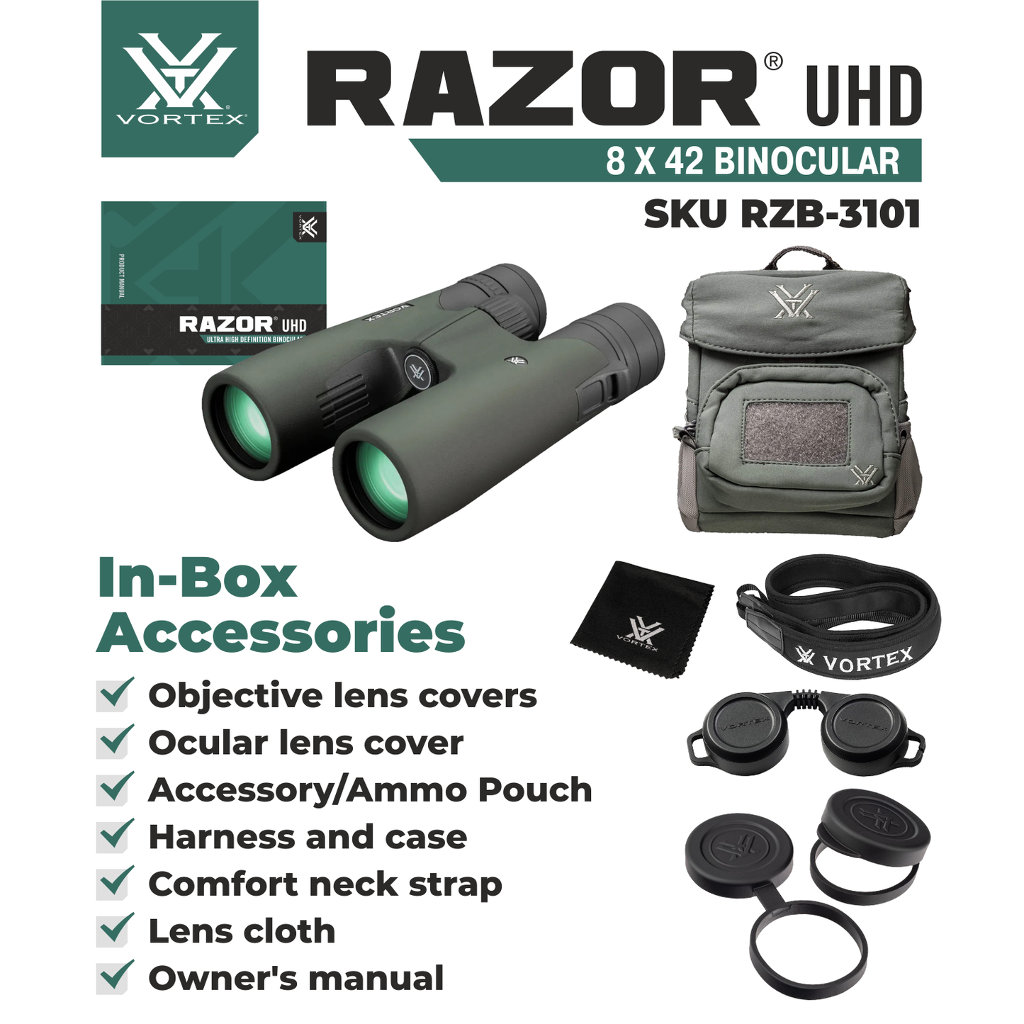 Vortex Optics Razor UHD Binocular 8x42 - RZB-3101