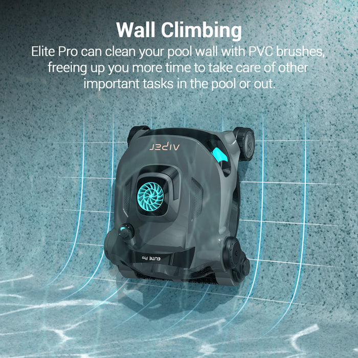 Aiper Wall Climbing Cordless Robotic Pool Cleaner Gray New - ELITE-PRO