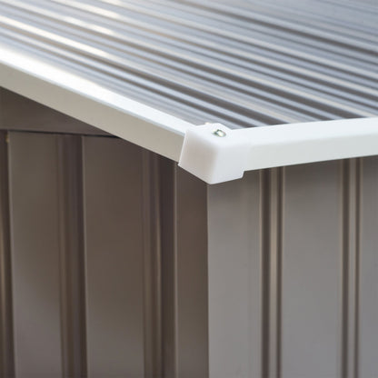 Outsunny EverBase 9' x 6' Outdoor Storage Shed with Foundation Kit, Double Lockable Door & Air Vents, Gray - 845-031GY