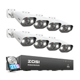 Zosi C182 4K 8-Cam 8 Channel PoE Security System + 2TB Hard Drive - C182 4K 8-Cam