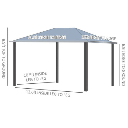 Outsunny 14' x 12' Hardtop Gazebo - 84C-291