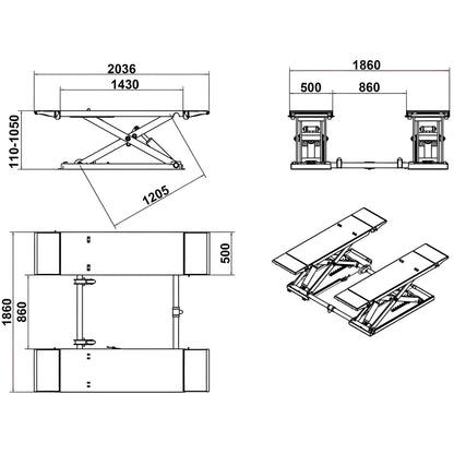 Katool Mid Rise Scissor Lift - KT-X80-ELECTRIC-1