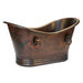 Premier Copper 60 in. Hammered Copper Double Slipper Bathtub With Rings - BTDR60DB