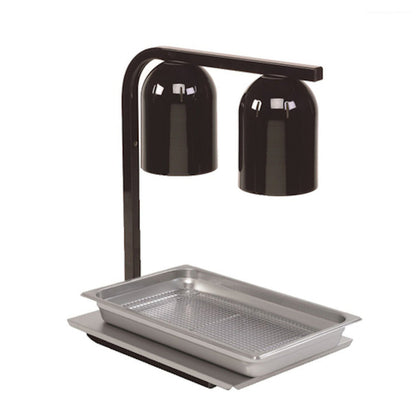 Nemco 6000A-2B 500 Watt Freestanding Infrared Heat Lamp with 2 White Bulbs - NE6000A2B