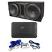 Rockford Fosgate P2-2X12 12" 1600W Dual Subwoofer Sub + Mono D Amp + Wiring Kit - 60064