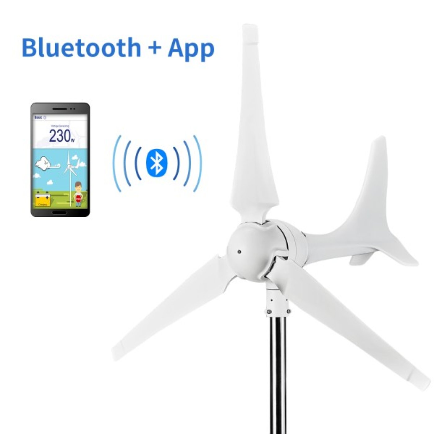 Automaxx Windmill 600W Home Wind Turbine Generator Kit Bundle Set - 600WHWTGKBSS