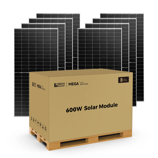 Rich Solar 600 BIFACIAL | 600 Watt Bifacial Solar Panel | Premium Grid-tie or Off-grid Solar Panel for Residential, Commercial, Agriculture  - RS-M600BF-8