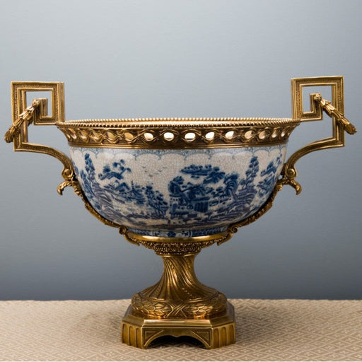 Lovecup Loving Cup Basin with Bronze Ormolu and Blue Willow L346 - 31558307381346