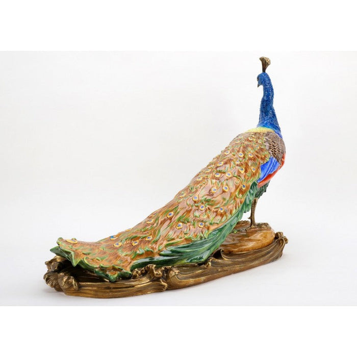 Lovecup Porcelain and Bronze Peacock Figurine L377 - 31558356828258