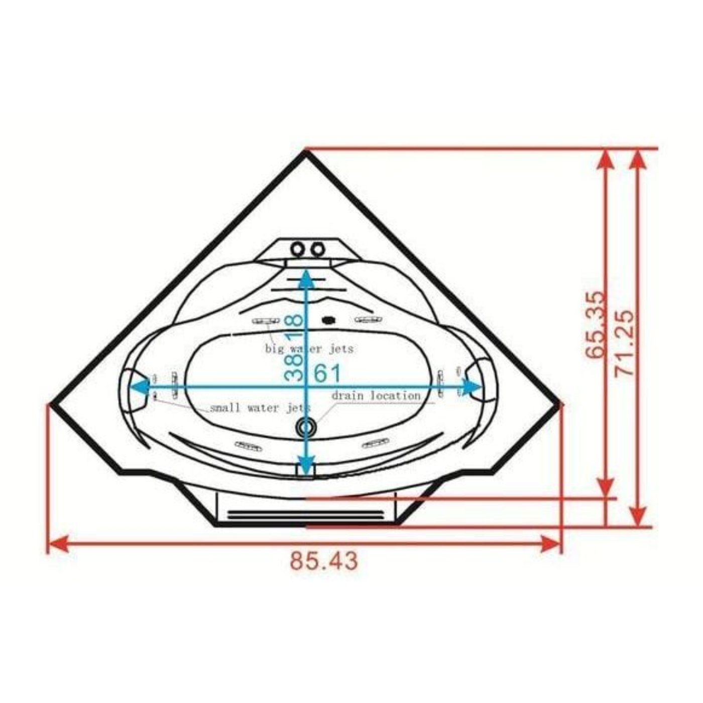 Mesa Steam Shower Tub Combo Blue Glass - WS-608P