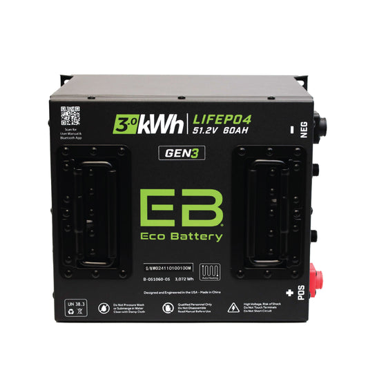 Eco Battery 51V 60Ah Cube LiFePO4 Battery / Heated - A-051060-05-H