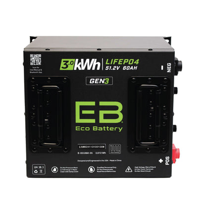 Eco Battery 51V 60Ah Cube LiFePO4 Battery / Heated - A-051060-05-H