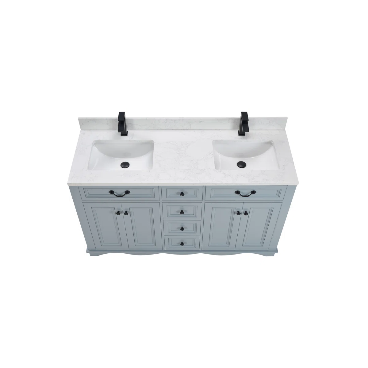 60" Solid Wood Sink Vanity With 1' Artificial Stone Top