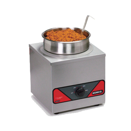 Nemco 6110A-ICL 4-Quart Countertop Round Warmer with Inset, Cover, Ladle - NE6110AICL