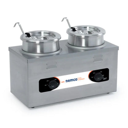Nemco Twin Well Countertop Warmer with Insert, Cover and Ladle - NE6120AICL