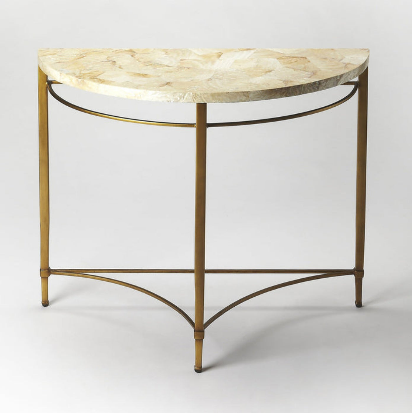 Butler Specialty Company Marlena Shell Demilune Console Table, Gold  - 6185025