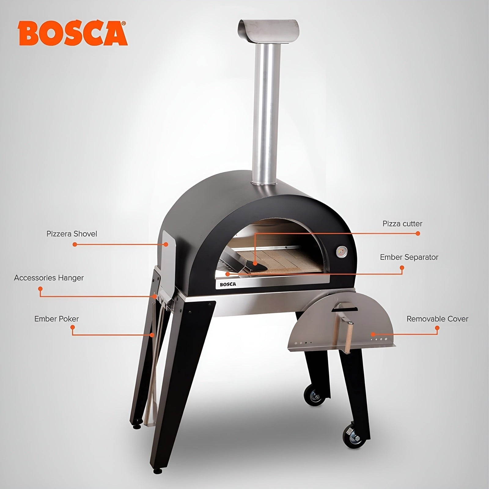 Bosca Nahuen 41 Inch Outdoor Wood Fired Pizza Oven - BOSCAHORNAH