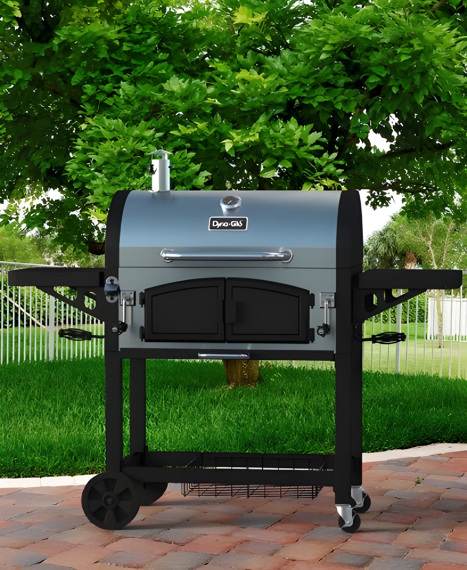 Dyna-Glo DGN576SNC-D X-Large Premium Dual Chamber Charcoal Grill - B00BQ59VTE