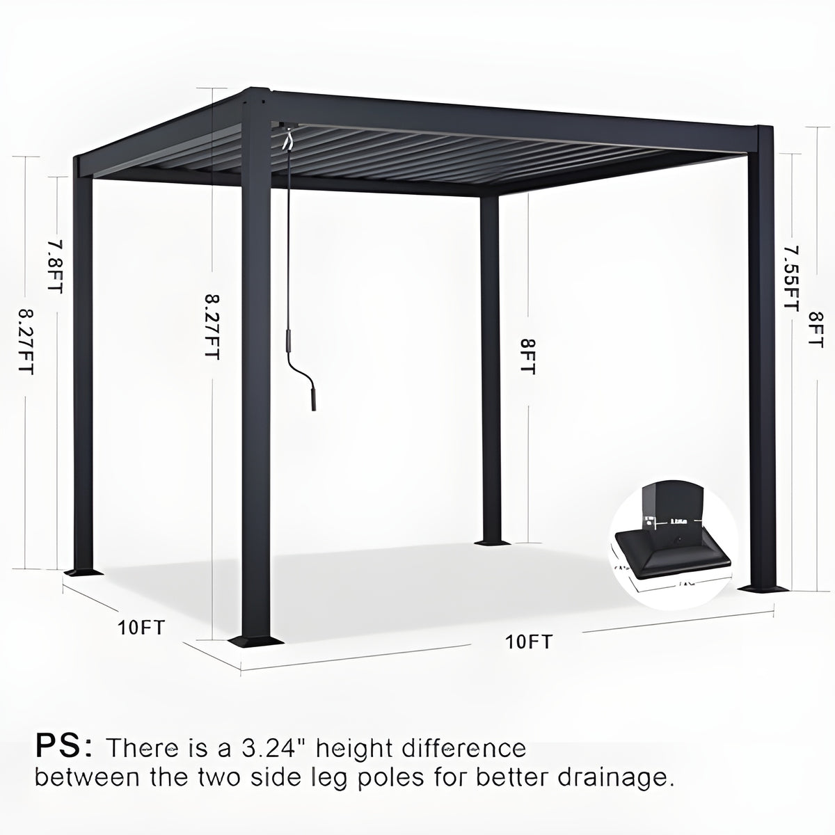 Mastercanopy 10x10/10x13 Louvered Pergola Outdoor Aluminum Patio Pergola with Adjustable Roof -  B0DLMVW5YD